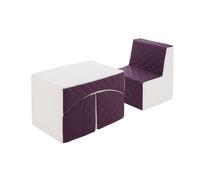 Ensemble de meubles en mousse : chaise et fauteuil blanc violet