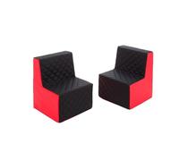 Ensemble de meubles eko en cuir matelassé : 2xfootrest Ensemble de meubles eko leather quilted : 2x chaise (couleur : rouge et noir)