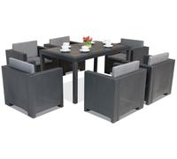 Ensemble de meubles en résine tressée Colorado Premium 6 Bica anthracite