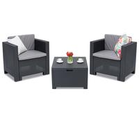 Ensemble de meubles en résine tressée Colorado Terrace Box 2 avec coffre Bica anthracite