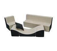 Ensemble De Meubles Enfant: Fauteuil+Canap+ Chaise Longue Beige-Gris