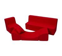 Ensemble De Meubles Enfant: Fauteuil+Canap+ Chaise Longue Rouge