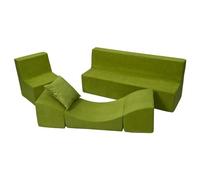 Ensemble de meubles enfant: fauteuil+canapé+ chaise longue vert