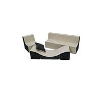 Velinda Ensemble de Meubles Enfant: Fauteuil+canapé+Pouf dépliant (Chaise Longue) (Couleur: Beige-Gris)