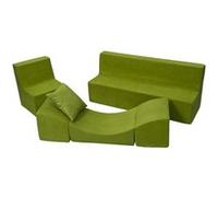 Ensemble De Meubles Enfant: Fauteuil+Canap+ Chaise Longue Vert Vert