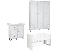 arthur berndt Ensemble de meubles pour bébé Lavea 3 pièces Armoire à vêtements Commode à langer Lit