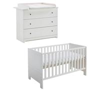 arthur berndt Ensemble de meubles pour bébé Thilo 2 pièces Commode à langer Lit