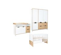 Chambre de bébé Maxim Armoire 3 pièces, lit bébé 70 x 140 cm, commode à langer XXL