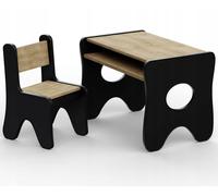 ensemble de meubles noirs pour enfants bureau et chaise, table pour dessiner et jouer, meubles pour enfants pour dessiner