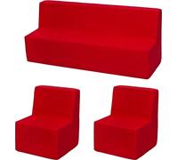 Ensemble de meubles pour chambre d'enfant : 2xfauteuils+canapé rouge