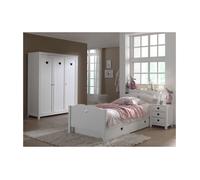 Vipack Amori Lit Simple + Lit Gigogne + Chevet + Armoire 3 Portes
