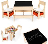 Ensemble de meubles pour enfants - Table + 2 chaises avec tableau noir ECOTOYS