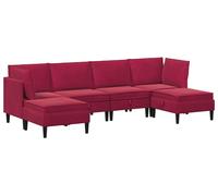 Ensemble de meubles pour le salon 6 pcs Bordeaux Velours