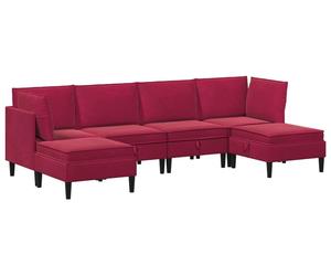 Ensemble de meubles pour le salon 6 pcs Bordeaux Velours