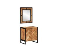 vidaXL Ensemble de meubles salle de bain 2 pcs fer et bois d'acacia