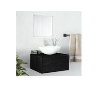 Ensemble de meubles salle de bain 2 pcs noir bois d ingénierie