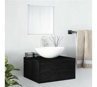 Ensemble de meubles salle de bain 2 pcs noir bois d ingénierie Noir G