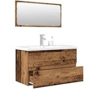 vidaXL Ensemble de meubles de salle de bain 3 pièces bois d'ingénierie Marron G