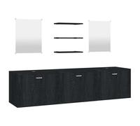 Ensemble de meubles salle de bain 6 pcs noir bois d'ingénierie