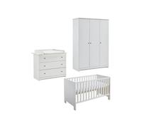 arthur berndt Ensemble de meubles pour bébé Thilo 3 pièces Armoire à vêtements Commode à langer Lit
