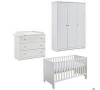 arthur berndt Ensemble de meubles pour bébé Thilo 3 pièces Armoire à vêtements Commode à langer Lit