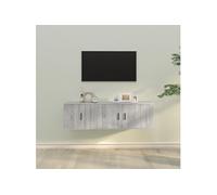 Ensemble de Meubles TV 2 pcs, Armoires de Télévision avec Portes, Meubles Télé Salon Salle de Séjour, Moderne, Sonoma Gris Bois d'Ingénierie