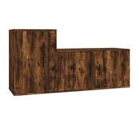 Ensemble de meubles TV 2 pcs Chêne fumé Bois d'ingénierie
