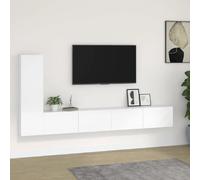 Ensemble de meubles TV 3 pcs Blanc Bois d'ingénierie