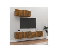 vidaXL Ensemble de meubles TV 3 pcs Chêne fumé en bois d'ingénierie 3114475