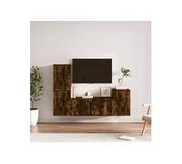Ensemble de Meubles TV 4 pcs, Armoires de Télévision Murales, Meubles Télé Salon Salle de Séjour Intérieur, Chêne Fumé Bois d'Ingénierie 3188603