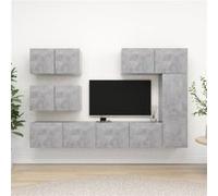 Ensemble de meubles TV 6 pcs Gris béton Bois d ingénierie Gris G