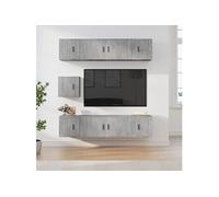 vidaXL Ensemble de meubles TV 7 pcs Gris béton