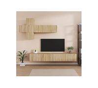 Ensemble de Meubles TV 7 pcs Centres de Divertissement Armoires Multimédia Meubles de Salle de Séjour Intérieur Chêne Sonoma Bois d'Ingénierie
