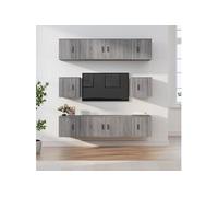 vidaXL Ensemble de meubles TV 8 pcs Sonoma gris Bois d'ingénierie