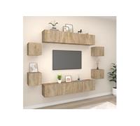 vidaXL Ensemble de meubles TV 8 pcs Chêne sonoma Bois d'ingénierie Marron