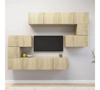 Vidaxl Ensemble De Meubles Tv 8 Pcs Chêne Sonoma Bois D'ingénierie Multicolore