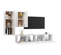 Ensemble de meubles TV de Salon - Cabinet HIFI - HABITUDE - 4 pcs Blanc Bois d'ingénierie - Cadre durable @74051