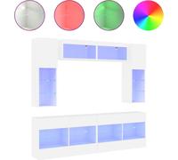 Ensemble de meubles TV muraux 6 pcs avec lumières LED blanc