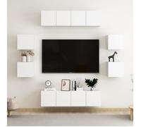 vidaXL Ensemble de meubles TV 8 pcs Blanc Aggloméré