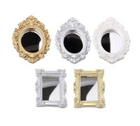 Ensemble de mini miroirs muraux ornés - Miroirs à cadre baroque en résine de 7 x 5 cm, miroir aux accents de style antique, panneau de cadres décoratifs | Décoration d'intérieur vintage victorienness