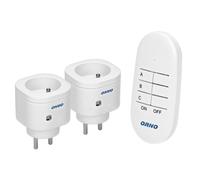 Orno OR-GB-440 Prise télécommandée pour Mise en Marche et arrêt sans Fil des appareils électriques 2 x + télécommande