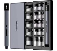 Ensemble de mini tournevis électriques, 80 en 1, petit tournevis de précision électrique avec 5 niveaux de couple, max 0,75 N.m, batterie 500 mAh, kit de tournevis électrique sans fil pour réparation