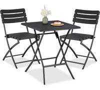 Relaxdays Table pliante et 2 chaises pour balcon