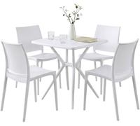 Ensemble de mobilier de jardin Amino comprenant 4 chaises blanches