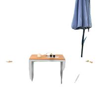 Ensemble de mobilier de jardin, chaises pliantes réglables, table carrée en WPC, gris. Finition bois