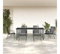 Ensemble de mobilier de jardin comprenant 6 chaises et une table en aluminium. Ensemble de table et chaises pour jardin, idéal pour 6 personnes. Ensemble de table et chaises pour extérieur, table de 1