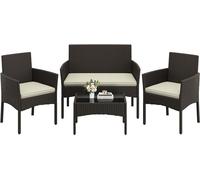 Ensemble de mobilier de jardin, ensemble de mobilier pour balcon en résine tressée, idéal pour terrasse, balcon ou jardin. Comprend : 1 canapé 2 places, 2 fauteuils, une table et des coussins de siège