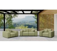 Ensemble de mobilier de jardin Kaiser 2 1 1 pour le jardin et la terrasse, ensemble de salon MALIBU, douillet et confortable, vert clair