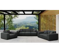 Ensemble de mobilier de jardin Kaiser 3-2-1 pour le jardin et la terrasse, ensemble de salon MALIBU, douillet et confortable, noir