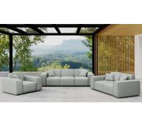 Ensemble de mobilier de jardin Kaiser 3-2-1 pour le jardin et la terrasse, ensemble de salon MALIBU, douillet et confortable, gris clair